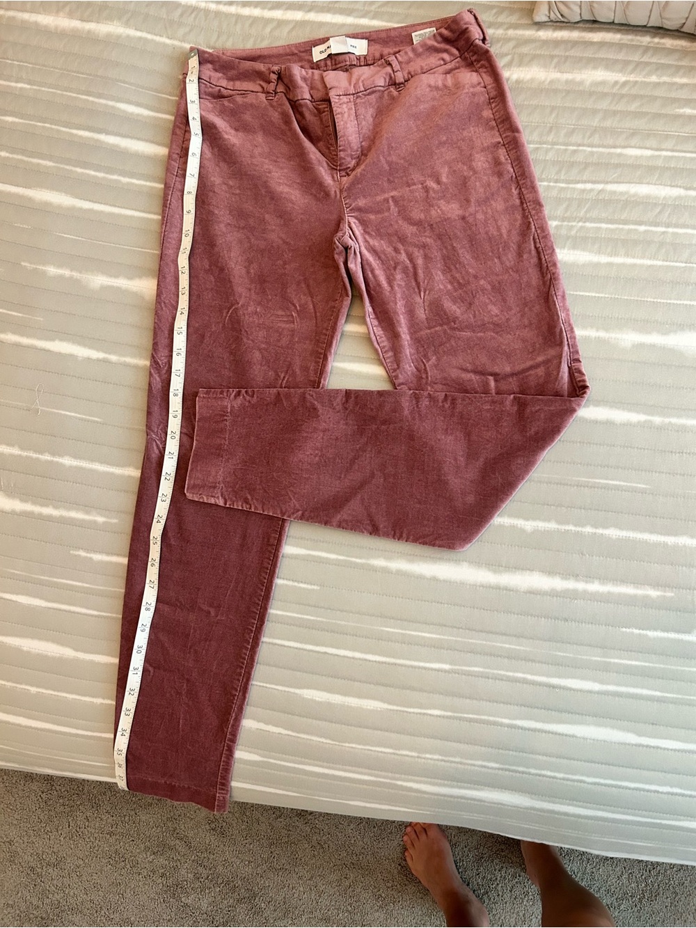 Old Navy Pixie Soft Velour Pants Pink Mauve Size 8